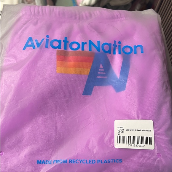 Aviator Nation Logo Sweatpants – Neon Purple Size XL - Picture 6 of 8